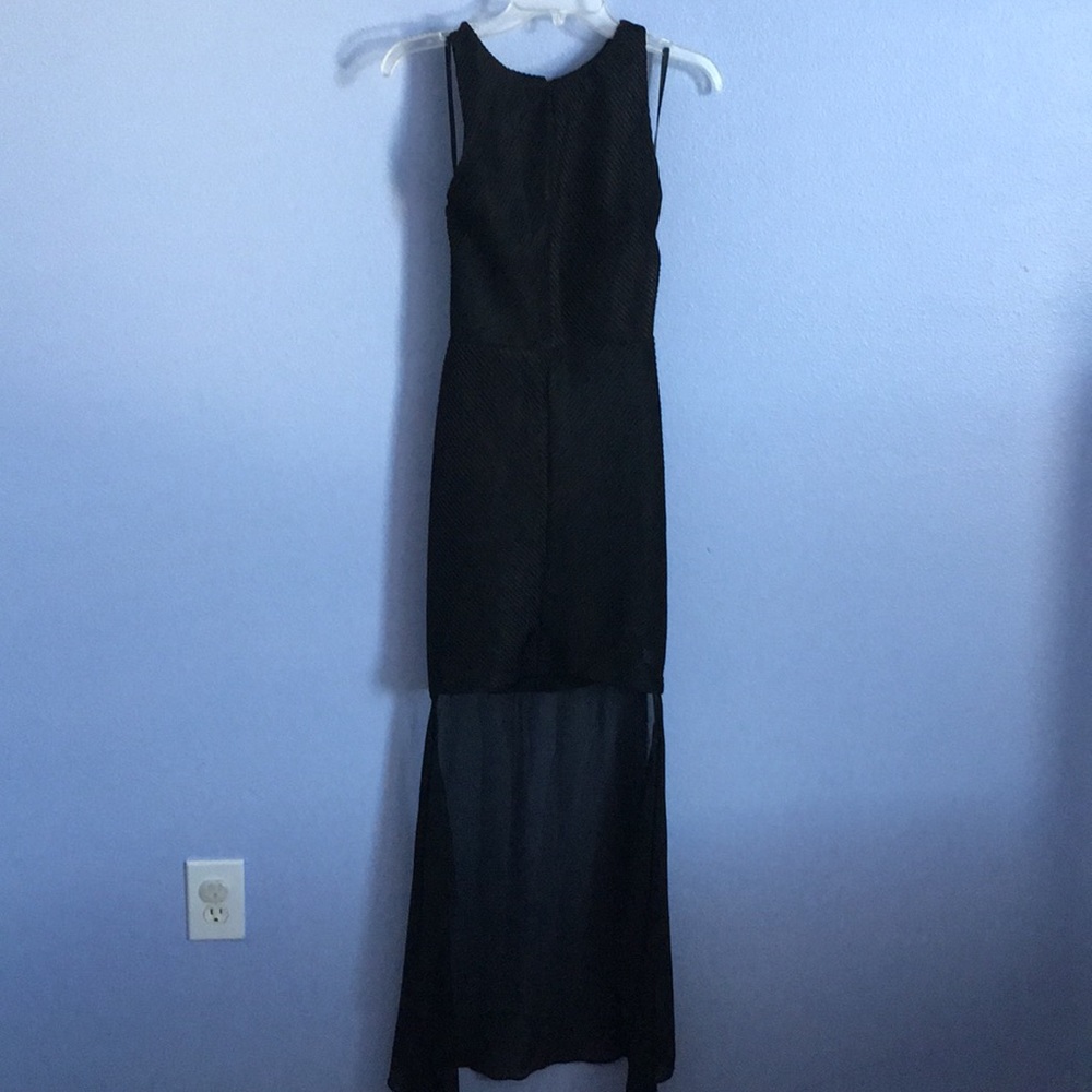 Bebe hi lo halter black dress